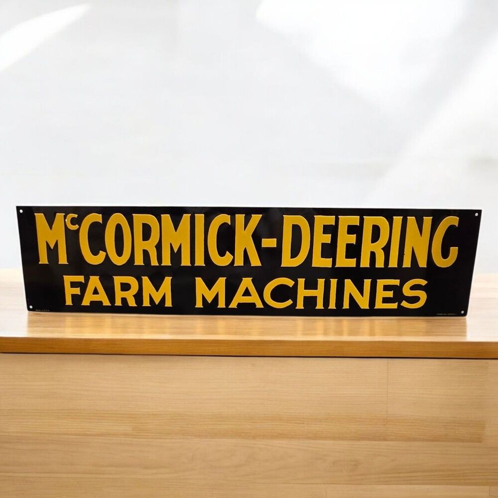 McCormick-Deering Farm Machines Vintage '80s Tin Metal Tractor Sign 23.8" x 5.5"